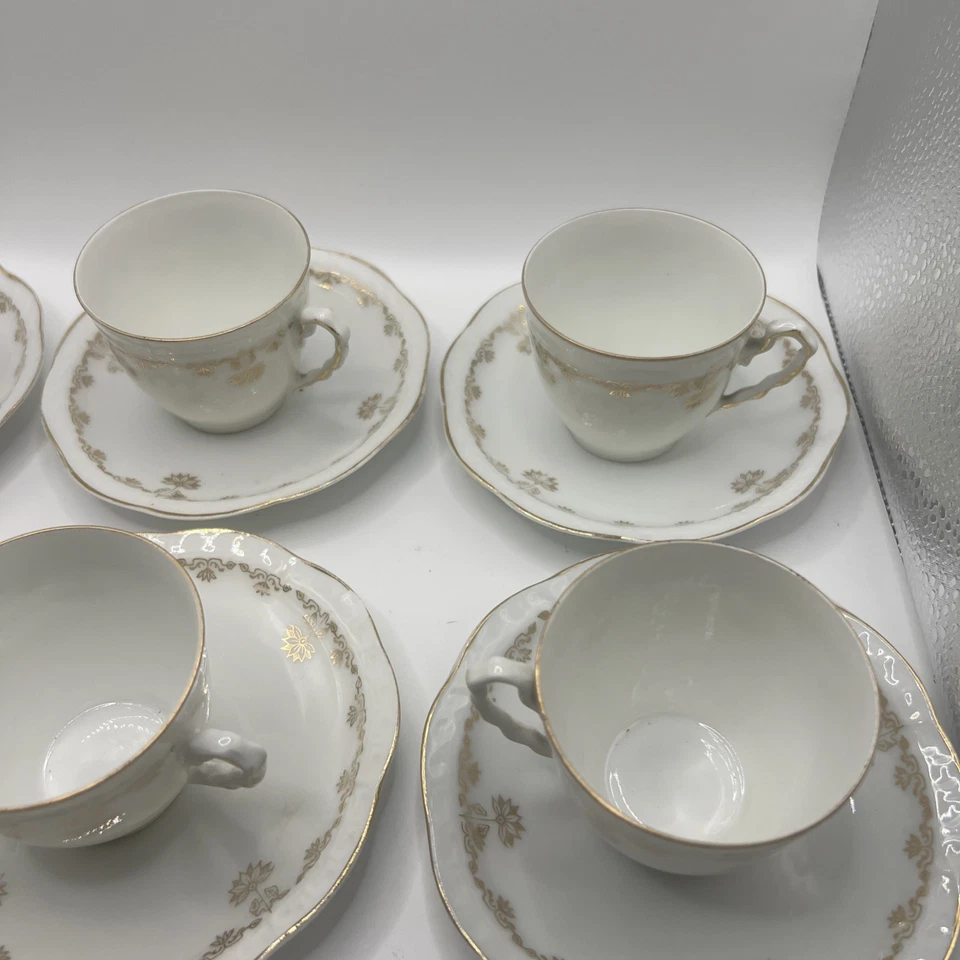 Antiguo Juego de 7 Tazas y Platillos Demitasse Z.S & Co Bavaria Orleans Porcelana  Foto 3 de 4