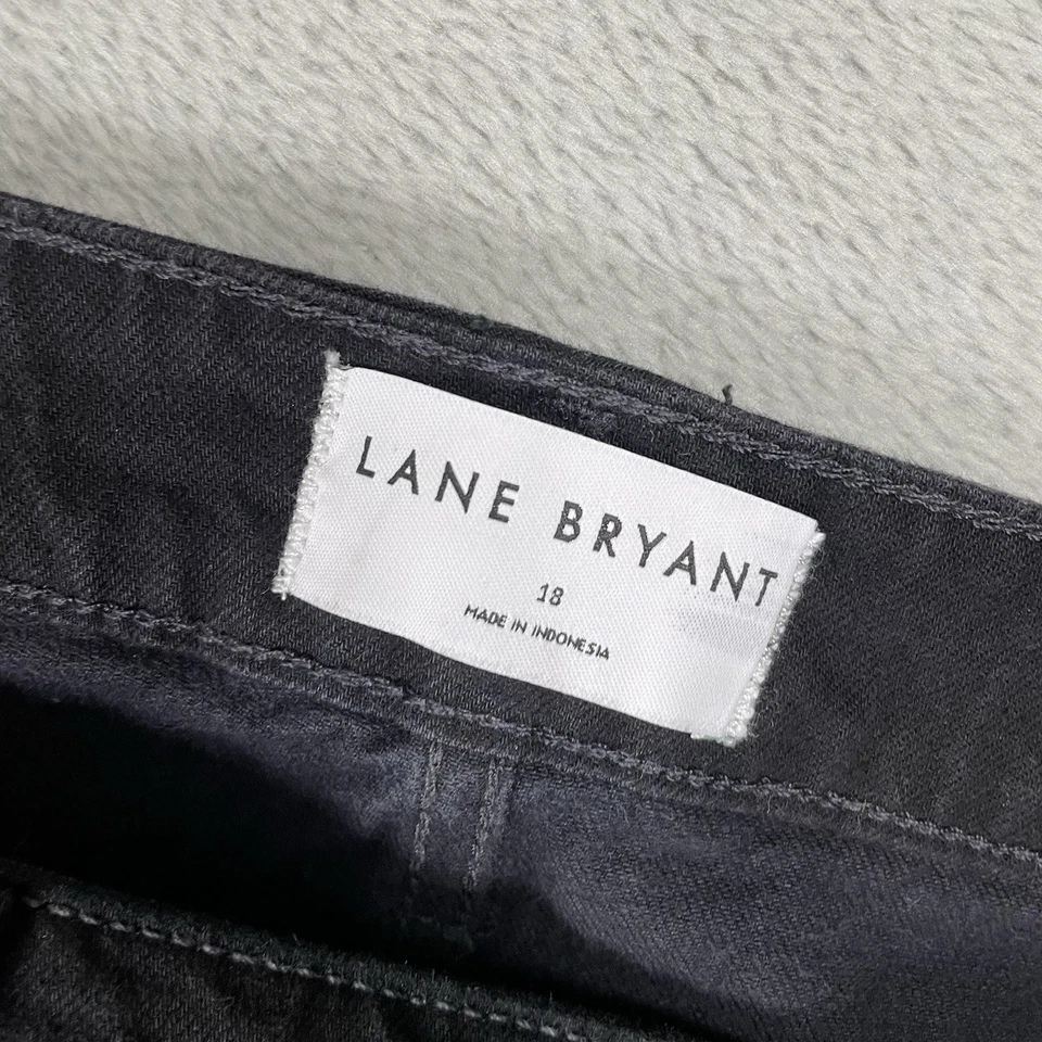 Шорты женские Lane Bryant размер 18 черные джинсовые со средней посадкой эластичные с манжетами для бойфренда - Изображение 2 из 4