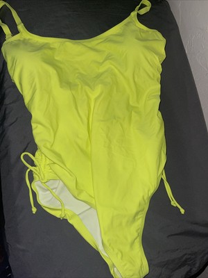 Island Rays Neon yellow swimsuit one piece side rouge Swim Plus Size 3x