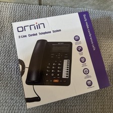 2-Line Corded Desk Phone   Landline Phone System for Business or Home, Black