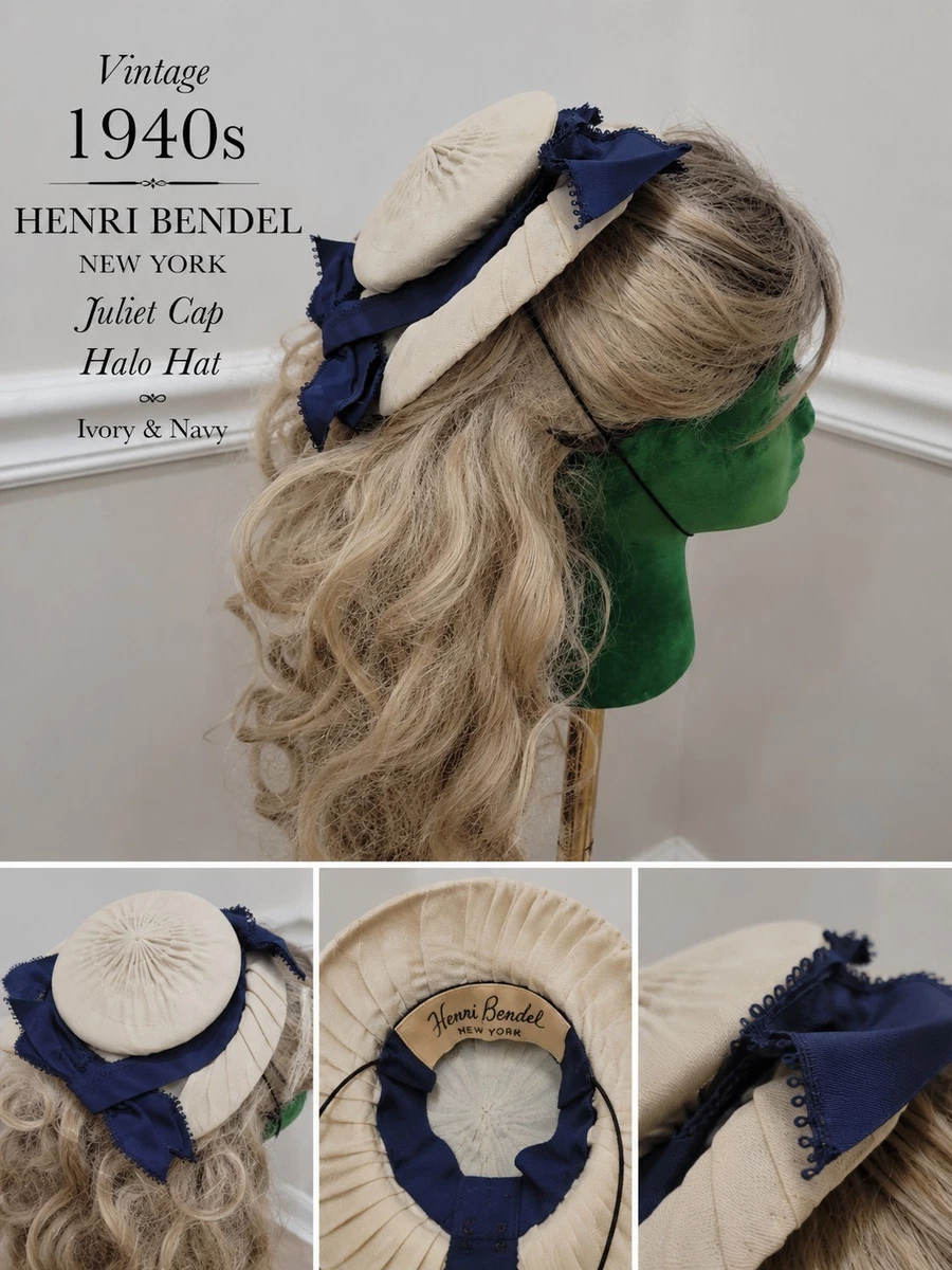 Vintage 1940s Gage Original Brown Fur Tilt Cocktail Hat Velvet Bow Pearl Vintage Designer Tilt Hat With Veil – Post-wwii Black Felt  main image 4