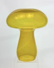 Blenko Handmade Glass 3221L Mushroom in Citrine Signed