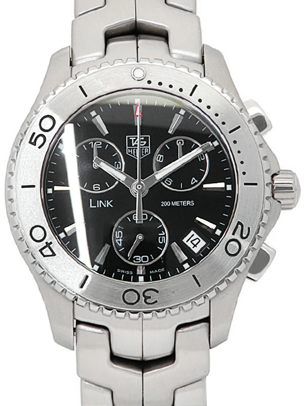 TAG HEUER Link Chronograph CJ1110.BA0576 Black Men's Used Watch #121017