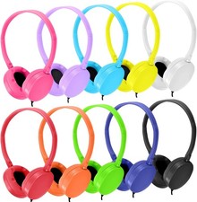 Kids Headphones Bulk 10 Pack Multi Color for Classroom 10 Pack, Mixed Colors
