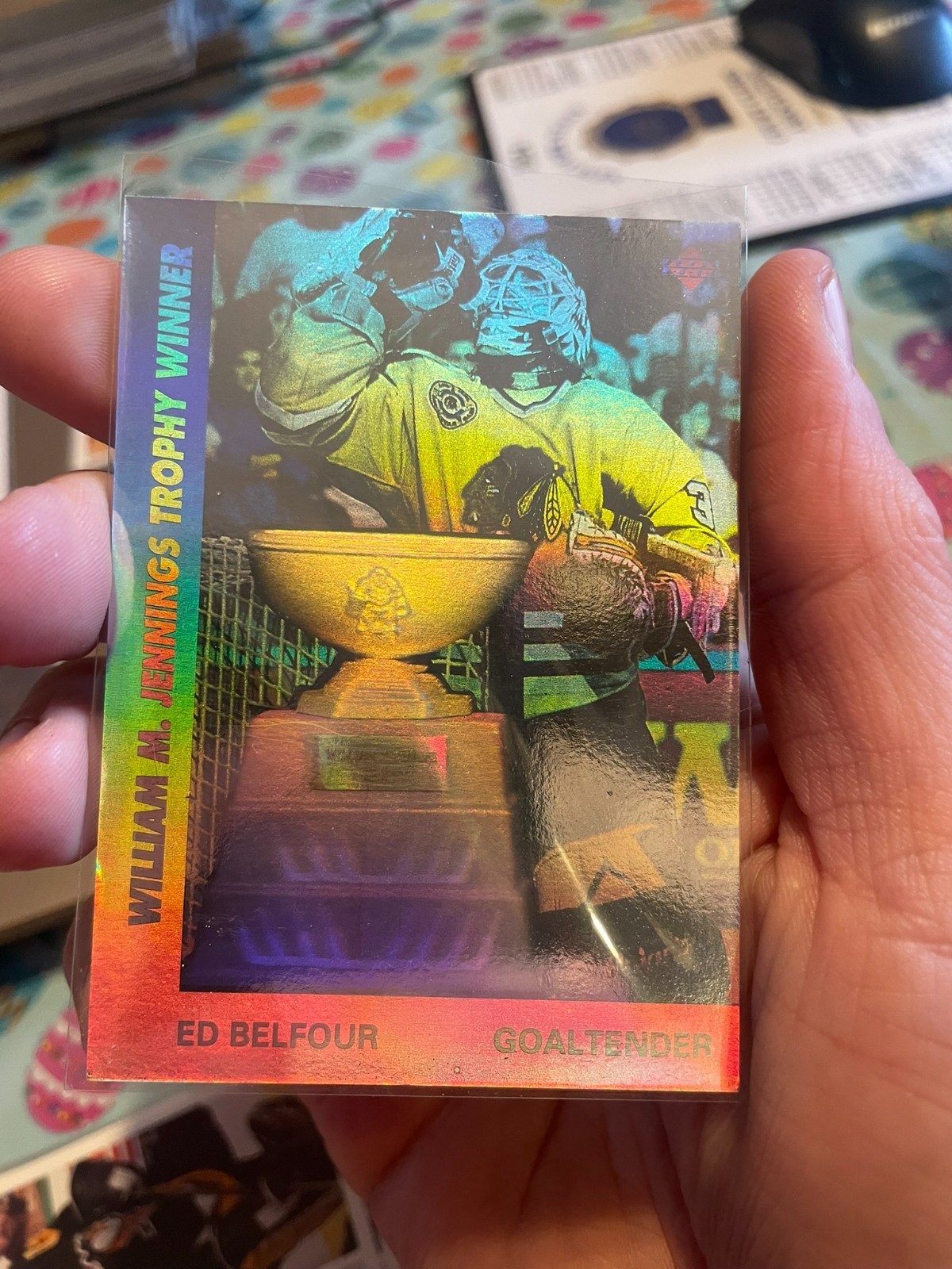 1991-92 Upper Deck Hockey #AW2 Ed Belfour Jennings Trophy Hologram