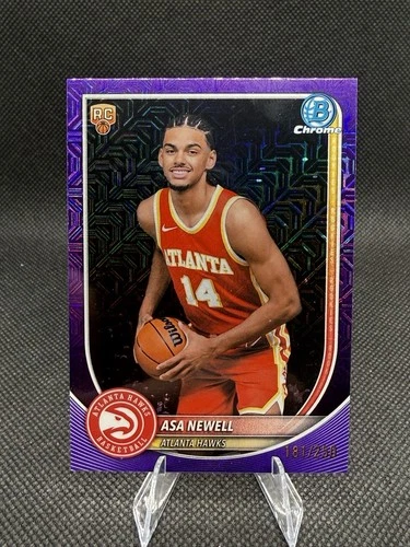 Topps 2025-26 Bowman Chrome Asa Newell RC Purple /250 #BCV-23 Hawks