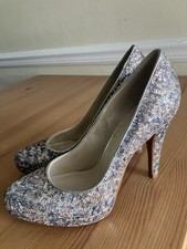 Nine West Women's Rocha Shoes Grey Multi Fawn Glitter Classic Pumps Size 5 Heels