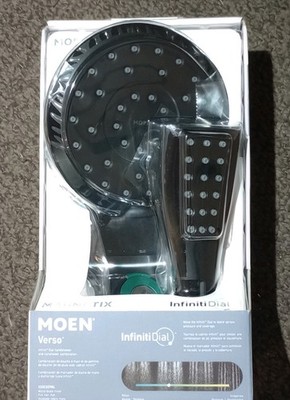 Moen 220C2EPBL Verso Round 7'' Showerhead & Handshower Combination, Matte Black
