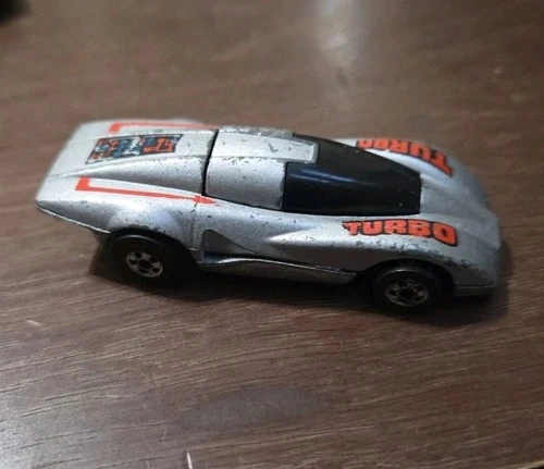 Vintage 1984 Hot Wheels CRACK UPS TOP BOPPER Silver Turbo Race Car Free SHIPPING