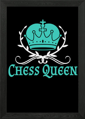 Schach Königin Spieler Krone gerahmtes Wandbild Poster Leinwanddruck Bild