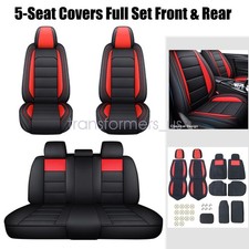 For Toyota Rav4 Faux Leather Car 5-seat Covers Front Rear Cushion Black Red