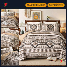 Boho Aztec King Size Comforter Set - 3 Piece Southwestern Bedding, Soft Lightwei
