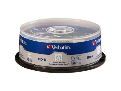 Verbatim - 98909 - Verbatim M-Disc BD-R 25GB 4X with Branded Surface - 25pk
