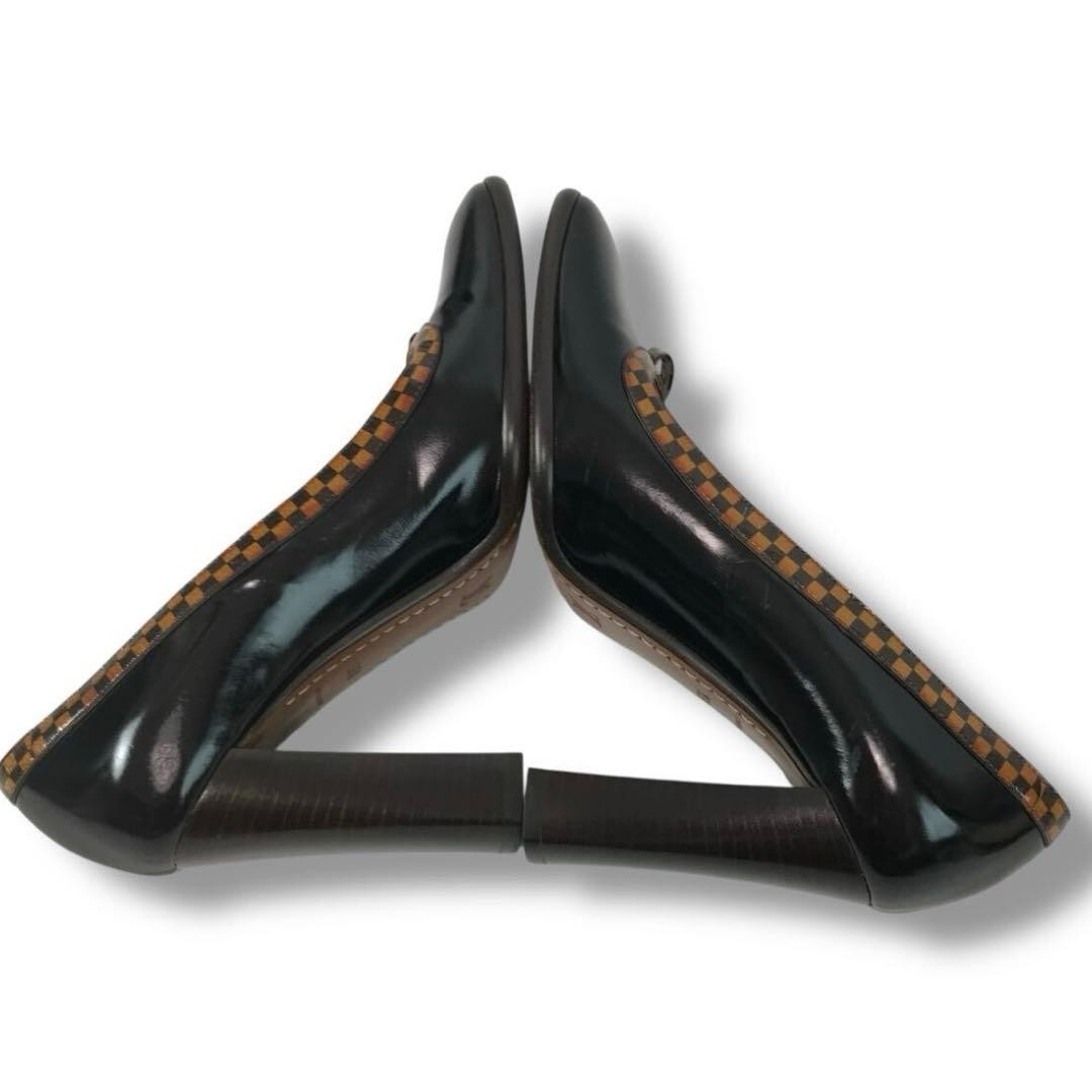 Louis Vuitton Shoes Pumps Heel Damier EU 36.5 US 6.5 Patent Leather Authentic thumbnail 5