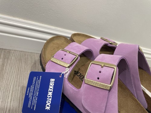Birkenstock Arizona Women Big Buckle Slide Sandal Crocus Narrow Fit US-6/ EU-37 - Picture 9 of 21
