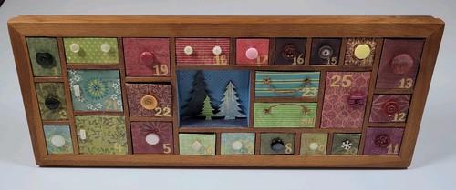 Christmas Advent Calendar Countdown to Christmas Holiday Wooden Frame - Picture 2 of 11