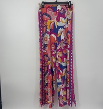 TRINA TURK Multicolor Sevilla Swim Coverup Pants Size Small Wide Leg Flowy Boho