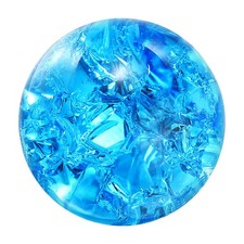 30mm/1.2" Crystal Sphere Ball Ice Cracked Glass Solid Ball Decoration, Lake Blue