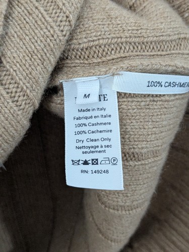 KHAITE Esmeralda hellbraun gerippter Kurzarm Kaschmir Pullover Größe Medium klassisch - Bild 14 von 15