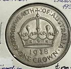 1938 Australian Crown 92.5% Silver  Pre Decimal Coin King George VI #2