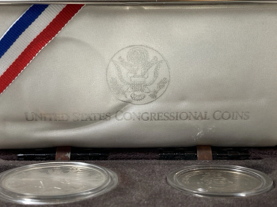 1989 CONGRESSIONAL 2-Coin Proof Set - Bicentennial Dollar & Half Dollar Coins - Image 2 of 4