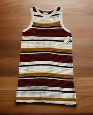 NWT Nine West Womens Crochet Dress Swimsuit Cover Striped Sleeveless One Size