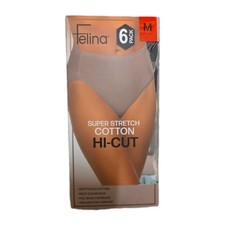 Felina Women's 6-Pack Super Stretch Cotton Hi-Cut Briefs Multicolor Medium