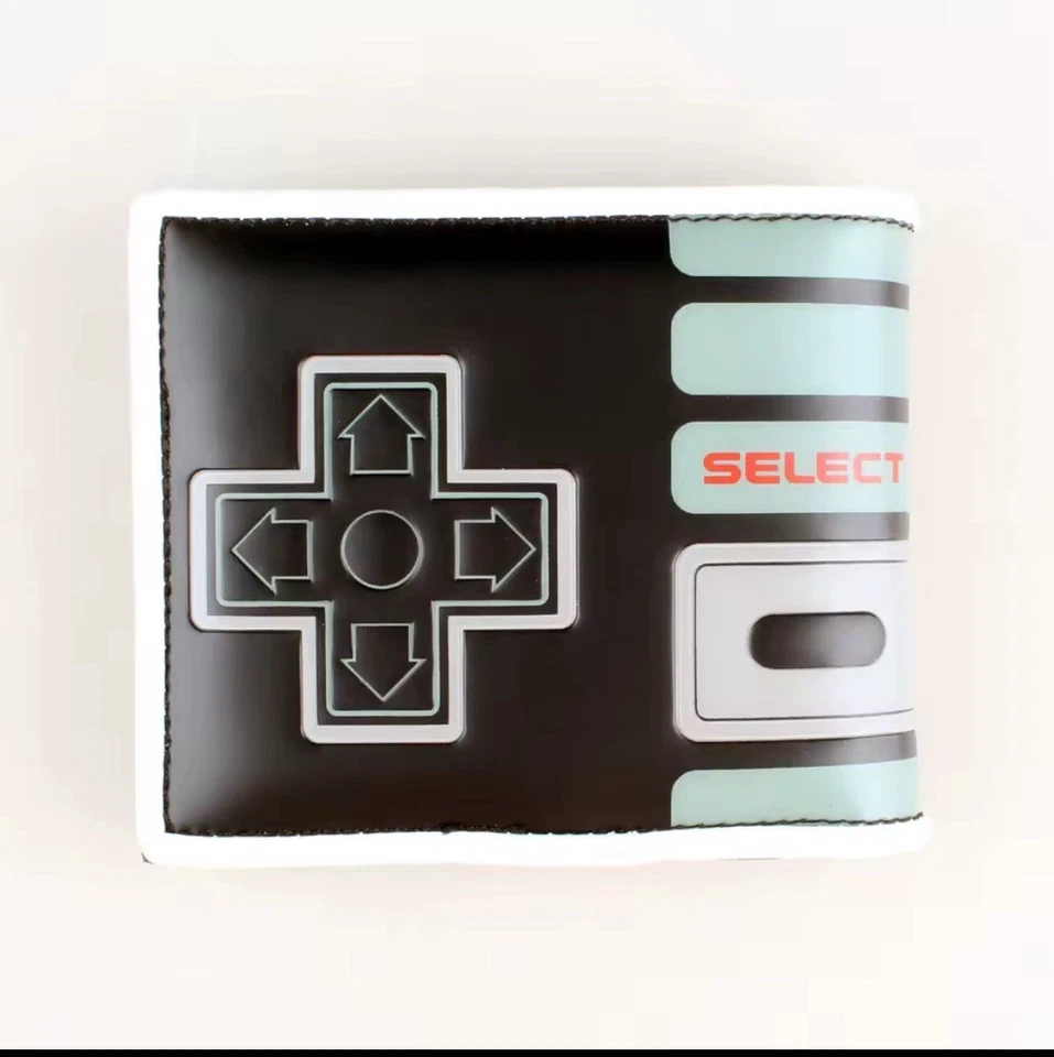 Popular Retro Gaming Controller Bi Fold Wallet W/Card Slots And Zipper Pouch New - Image 2 of 4