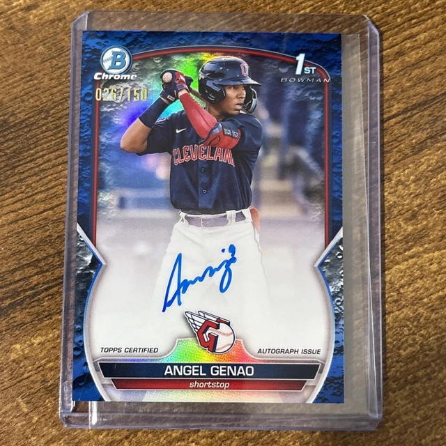2023 Bowman Angel Genao Chrome Auto Blue Lunar Crater Refractor 1st #/150