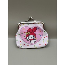 Sanrio My Melody Coin Purse Pink Heart Polka Dot Kiss Lock Pouch Kids Accessory