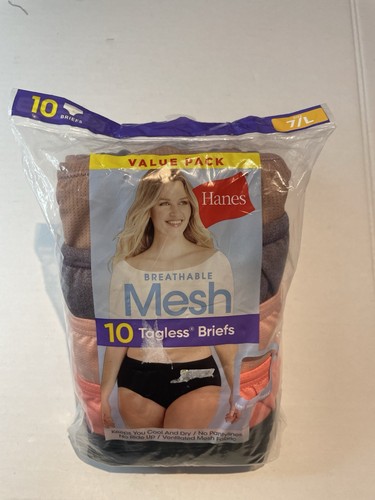 Ropa interior calzoncillos de malla transpirable Hanes para mujer, paquete de 10 talla 7/grande. (U) - Imagen 3 de 5