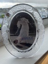 Waterford Crystal Marquis Floral Oval Picture Frame 5x7 Inches Frosted