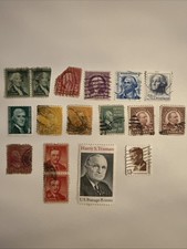 Vintage Presidential Stamp Lot Cancelled Washington Jefferson Roosevelt Truman