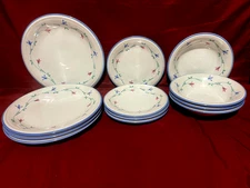 Savoir Vivre Portofino Blue 12 Piece Set Of 4 Each Dinner & Salad Plates & Bowls