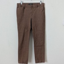 Lauren Ralph Lauren Vintage Checked Slim Fit Pants, Size 12 Tan Brown Equestrian