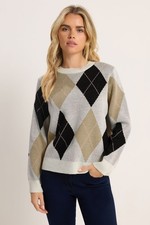 M&Co Petite Women's Argyle Jumper