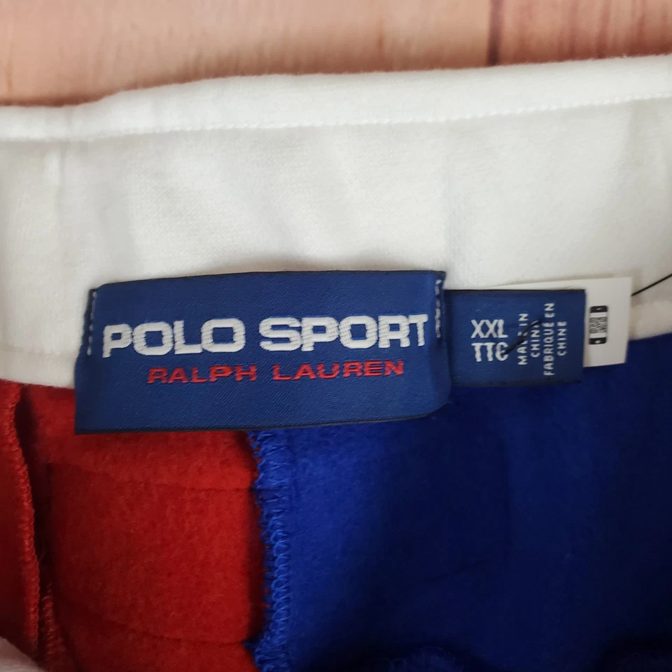 Pantalones deportivos Polo Ralph Lauren para hombre 2XL blancos bloques de colores Moto Racing Team Foto 3 de 4