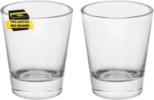 Heavy Base Shot Glasses, 1.5 Oz Sets of Clear Shot Glass (2 Pack), Measuring Cup