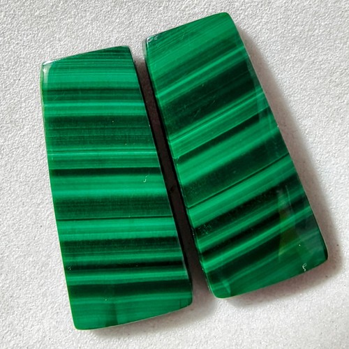 23,80 kt natürlicher Malachit Streichholz Paar Cabochon Edelstein 22,8 x 10,5 mm 52 - Bild 3 von 3
