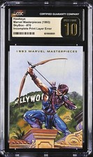 1993 Marvel Masterpieces 🔥 Hawkeye CGC 10 PRISTINE 🔥 ONE OF ONE ERROR CARD