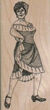 Lady Showing Leg 2 x 4 1/4" Rubber Stamp, Woman Stamp, Lady Stamp