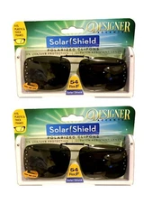 2 Solar Shield Polarized Clip On 54 rec F Diamond Black Frameless Sunglasses