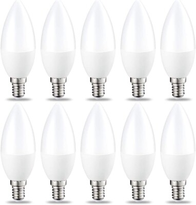 10er Pack E14 LED Glühbirne Kerze Lampe 5W= 40W Halogenlampe LED Birne Warmweiß