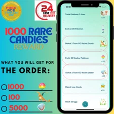 1000 rare candies reward  - in PoGo