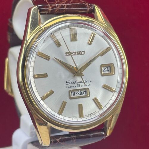 SEIKO SEIKOMATIC WEEK DATA AUTOMATIC DOLPHIN BACK MEN'S WRISTWATCH 60S USED