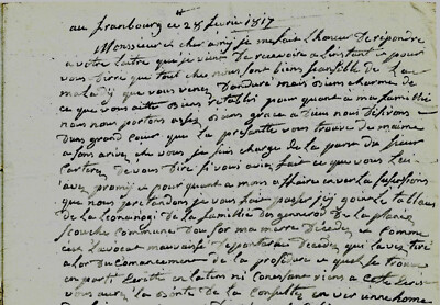 1817 Letter Genealogy Succession JEANNEROD ESTEVENYS To Oye-Et-Pallet, Frambourg