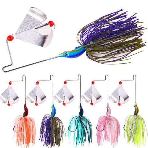 5PCS Spinnerbait Fishing Lure Buzzbait 22g Blade Bait Spoon Rubber Skirt Bass - 第 3/13 張圖片
