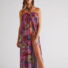 Free People Tropical Tides Maxi Beach Slip Dress Size XS BNWT