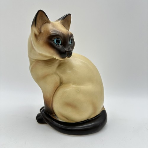 Vtg Napcoware Blue Eyed Chocolate Point Siamese Cat Statue - Picture 15 of 15