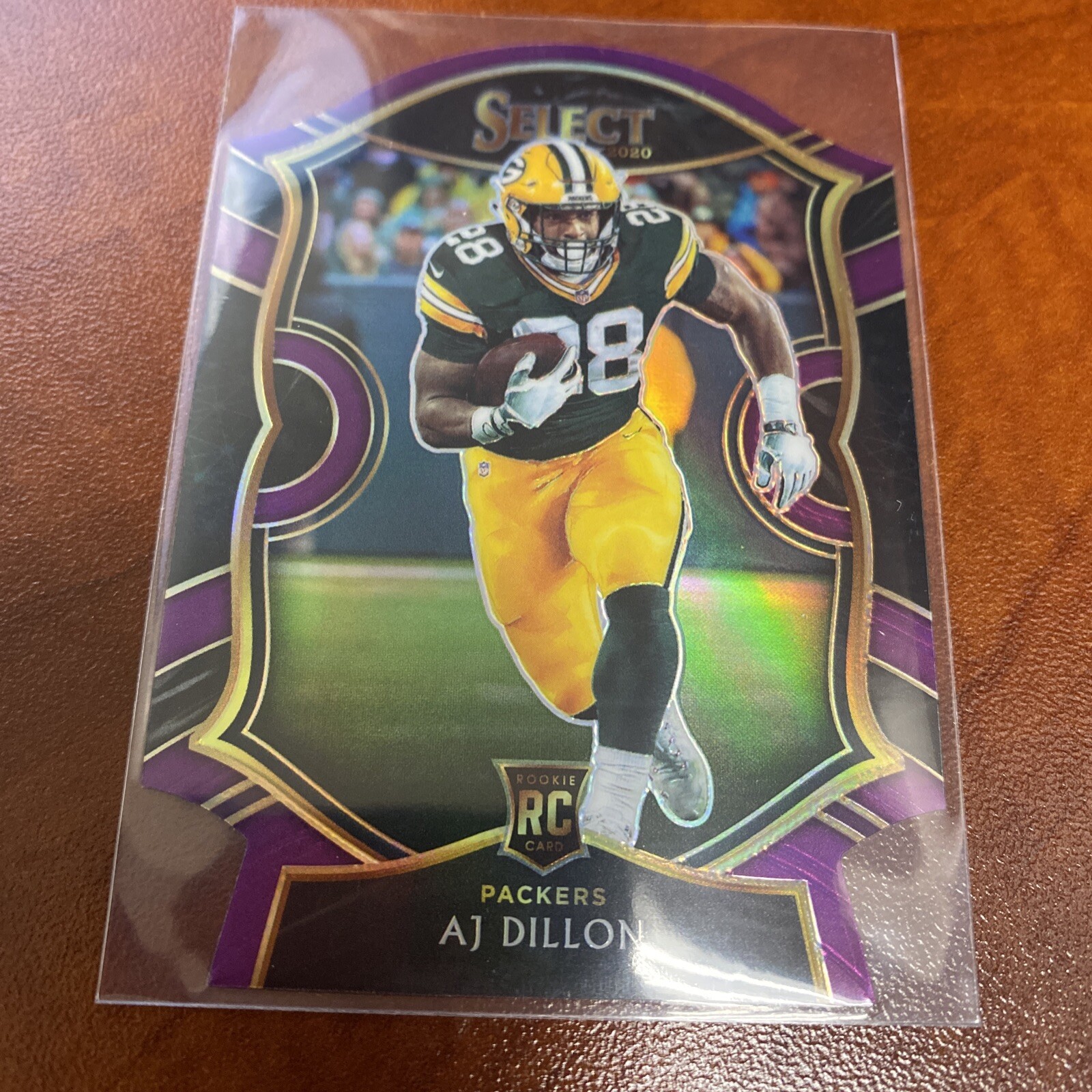  2020 Select Prizm Purple Die Cut #65 A.J. Dillon RC
